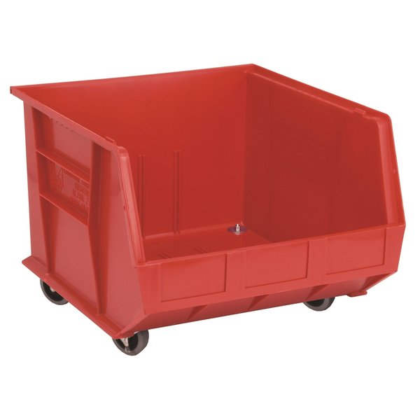 Quantum Storage Systems Hang & Stack Storage Bin, Polypropylene, 14 in H, Red QUS275MOBRD